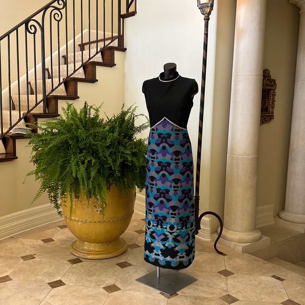 Vintage Trevira 2000 Canda International Maxi Dress